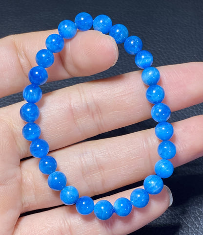 AAAA Natural Apatite Bracelet,7mm Round Bracelet,Blue Apatite,Gems Bracelet,Men's Bracelet,Woman's Bracelet ET535