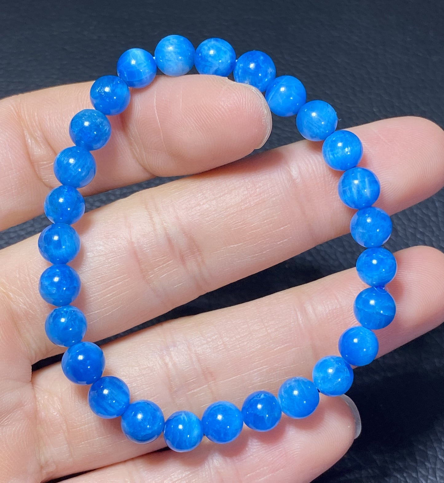 AAAA Natural Apatite Bracelet,7mm Round Bracelet,Blue Apatite,Gems Bracelet,Men's Bracelet,Woman's Bracelet ET535