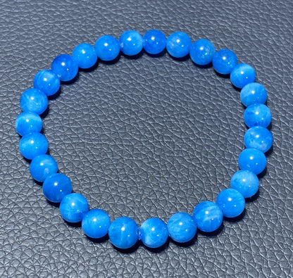 AAAA Natural Apatite Bracelet,7mm Round Bracelet,Blue Apatite,Gems Bracelet,Men's Bracelet,Woman's Bracelet ET535