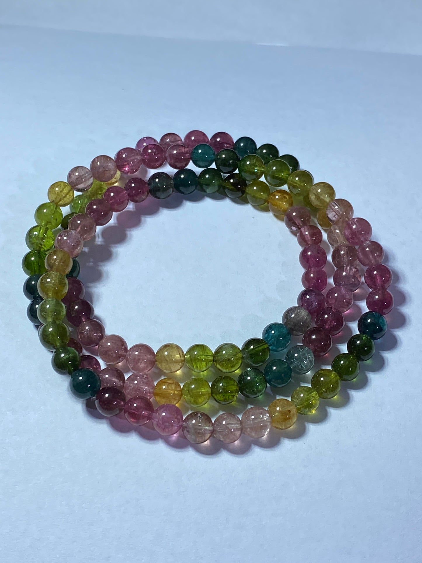 AAAA Natural Authentic Tourmaline Bracelet, Tourmaline Round Bracelet, Rainbow Tourmaline Bracelet ET1071