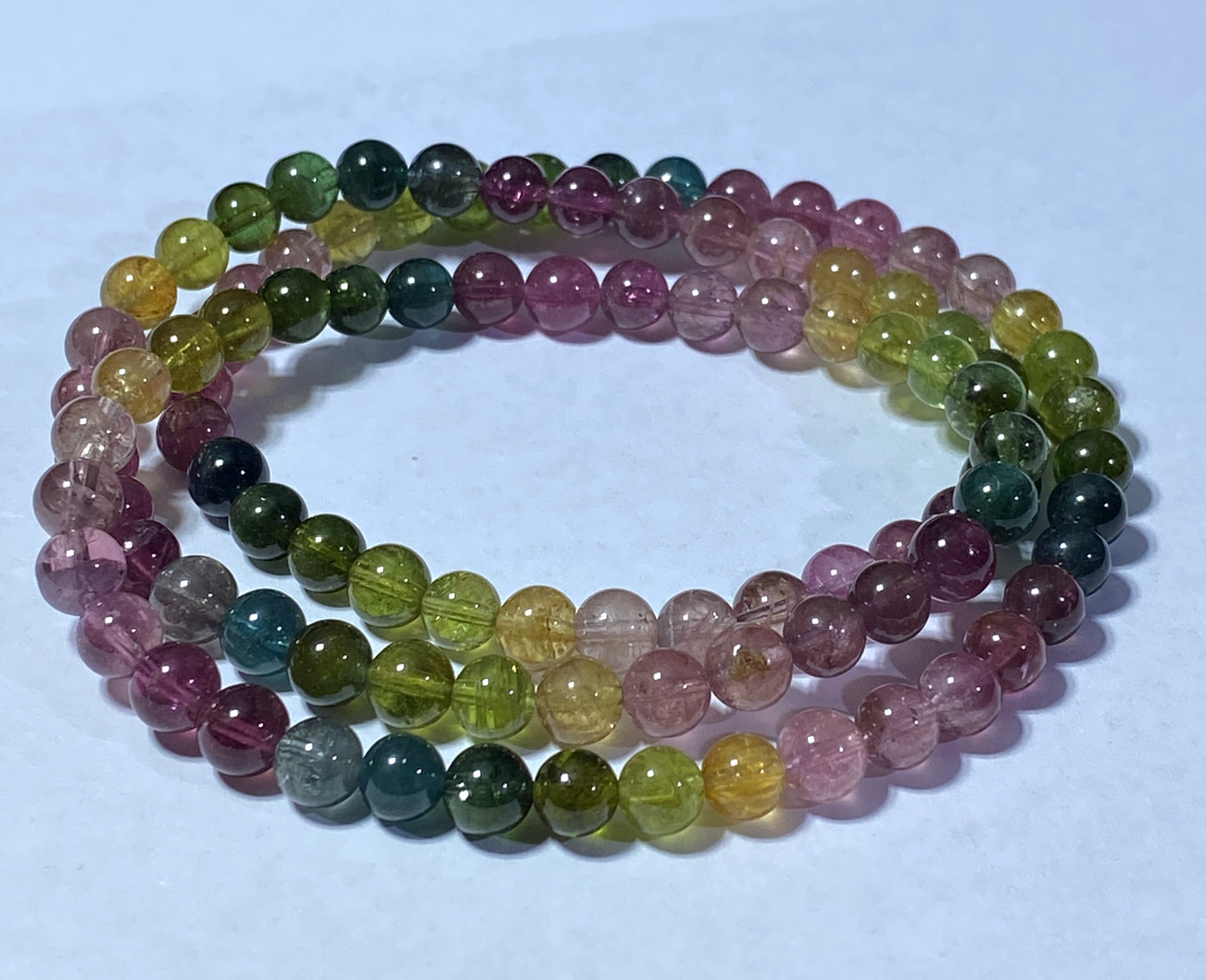 AAAA Natural Authentic Tourmaline Bracelet, Tourmaline Round Bracelet, Rainbow Tourmaline Bracelet ET1071