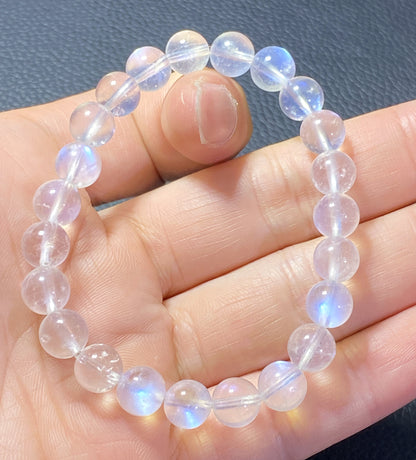 AAAA+ Moonstone Bracelet Collectible Quality Moonstone Bracelet,8.3mm Bracelet,Girls Bracelet,Anniversary Gifts,Crystal BraceletET731