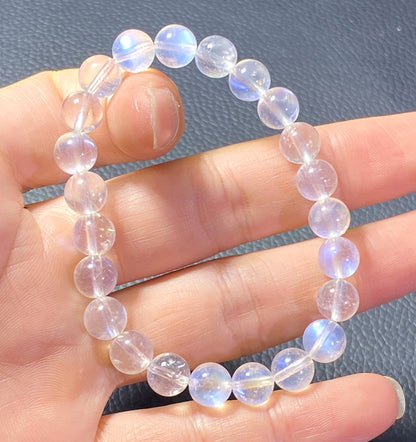 AAAA+ Moonstone Bracelet Collectible Quality Moonstone Bracelet,8.3mm Bracelet,Girls Bracelet,Anniversary Gifts,Crystal BraceletET731