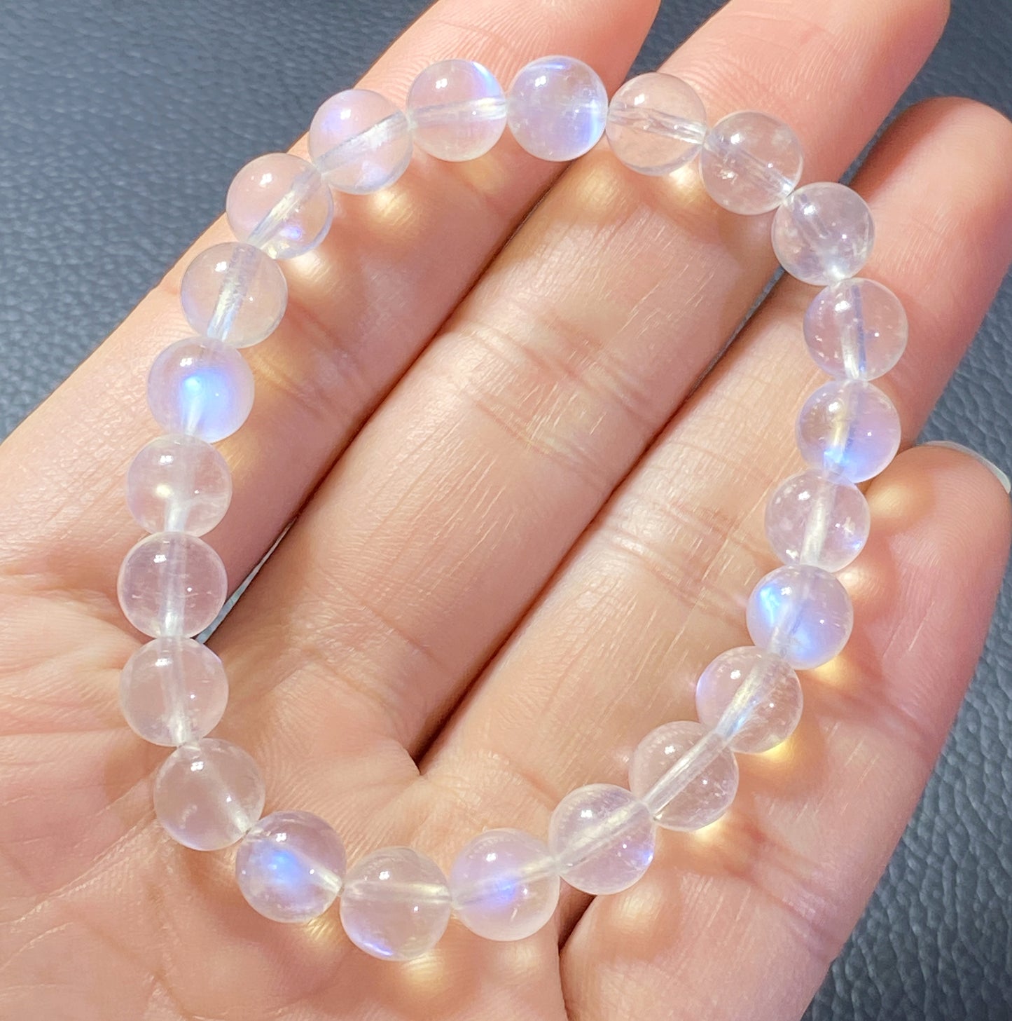 AAAA+ Moonstone Bracelet Collectible Quality Moonstone Bracelet,8.3mm Bracelet,Girls Bracelet,Anniversary Gifts,Crystal BraceletET731