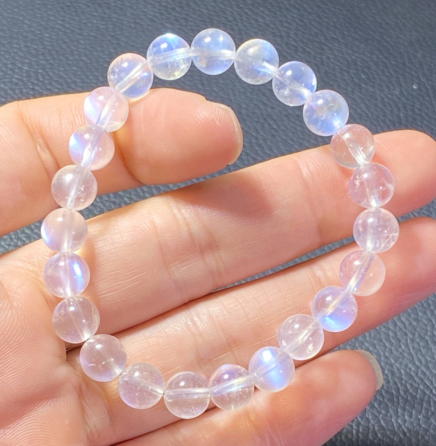 AAAA+ Moonstone Bracelet Collectible Quality Moonstone Bracelet,8.3mm Bracelet,Girls Bracelet,Anniversary Gifts,Crystal BraceletET731