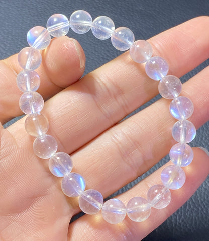 AAAA+ Moonstone Bracelet Collectible Quality Moonstone Bracelet,8.3mm Bracelet,Girls Bracelet,Anniversary Gifts,Crystal BraceletET731