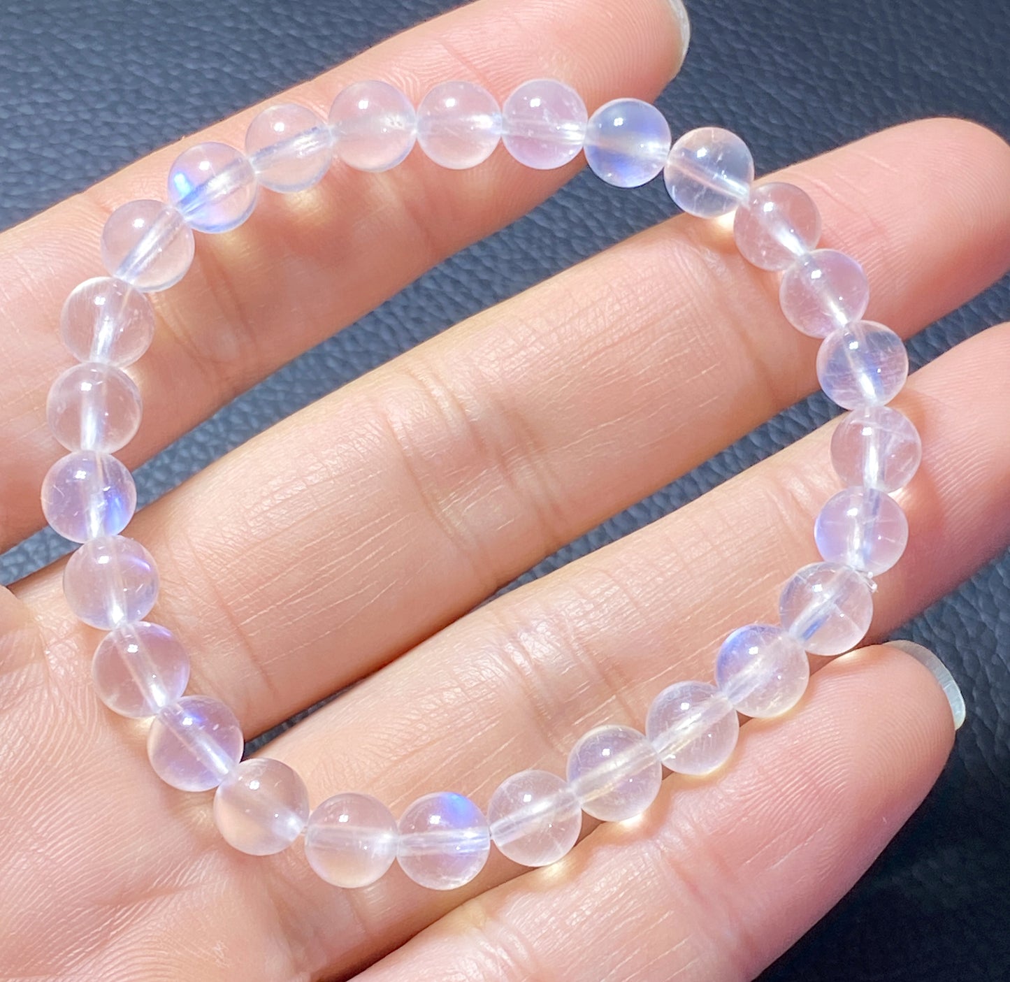 AAAA+ Moonstone Bracelet Collectible Quality Moonstone Bracelet,7.4mm Bracelet,Girls Bracelet,Anniversary Gifts,Gems Bracelet ET821