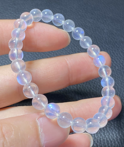 AAAA+ Moonstone Bracelet Collectible Quality Moonstone Bracelet,7.4mm Bracelet,Girls Bracelet,Anniversary Gifts,Gems Bracelet ET821