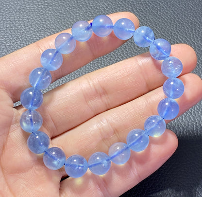 AAAA Natural Authentic Aquamarine Bracelet,March Birthstone,Gems Bracelet,Handmade Jewelry,Crystal Bracelet,Personalized Jewelry ET540