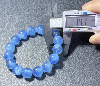 AAAA Natural Authentic Aquamarine Bracelet,March Birthstone,Crystal Bracelet,Handmade Jewelry,Gems Bracelet,Personalized Jewelry,14mm Bracelet  ET547