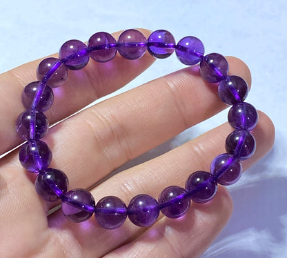 AAAA Natural Authentic Brazil Amethyst Bracelet, Crystal Bracelet,Gem Bracelet, Handmade Jewelry Bracelet ET554