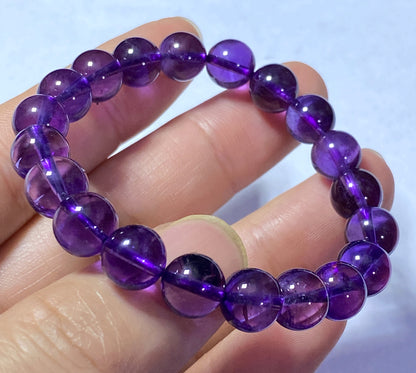 AAAA Natural Authentic Brazil Amethyst Bracelet, Crystal Bracelet,Gem Bracelet, Handmade Jewelry Bracelet ET554