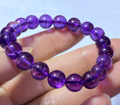 AAAA Natural Authentic Brazil Amethyst Bracelet, Crystal Bracelet,Gem Bracelet, Handmade Jewelry Bracelet ET554