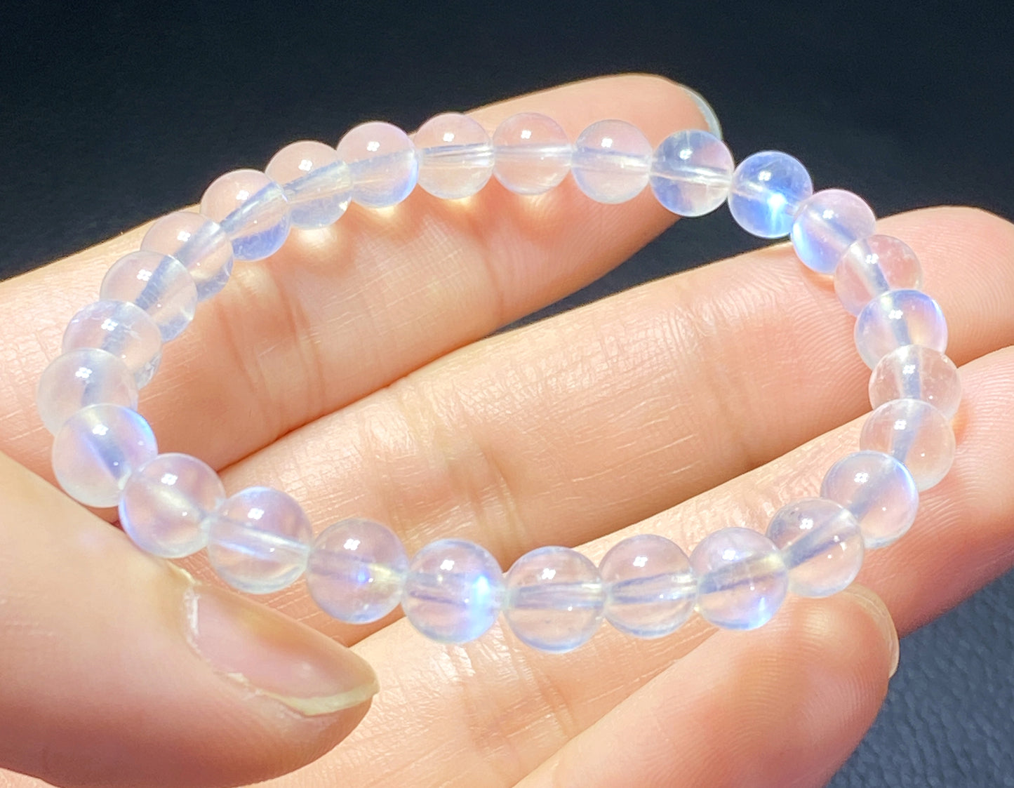 AAAA+ Moonstone Bracelet Collectible Quality Moonstone Bracelet,7mm Bracelet,Girls Bracelet,Anniversary Gifts,Gems Bracelet ET812