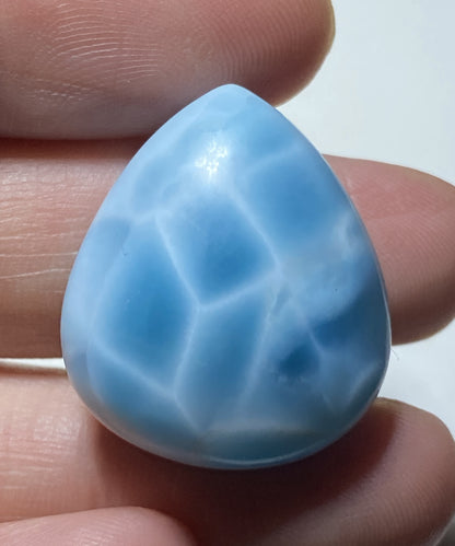 AAAA Natural Authentic Dominican Larimar Pendant,Larimar Stone,Larimar Bracelet,Pear-Shaped Pendant, Crystal ET411