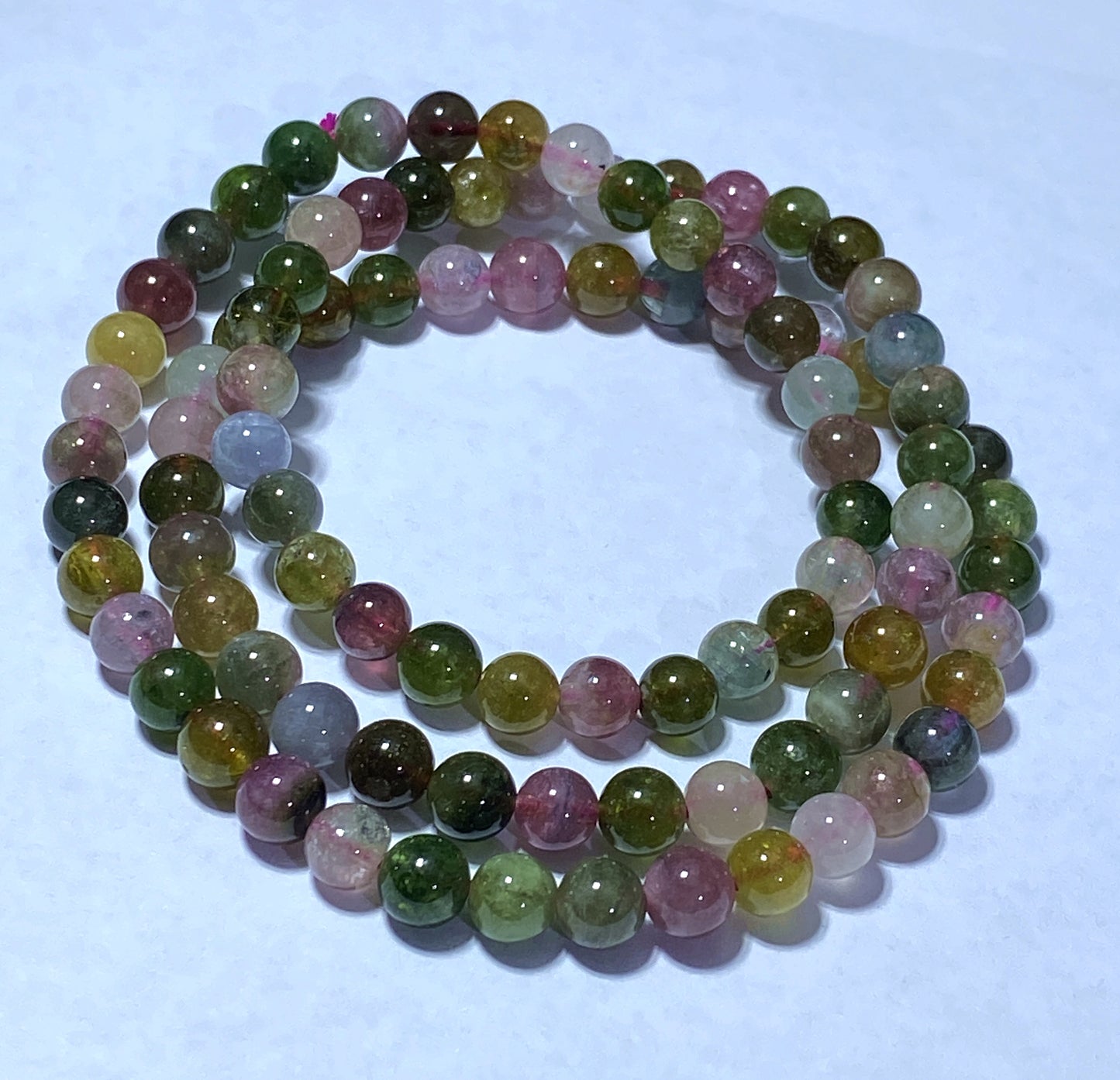 AAAA Natural Authentic Tourmaline Bracelet,Tourmaline Round Bracelet,Rainbow Tourmaline Bracelet,Crystal Bracelet ET564