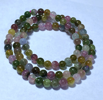 AAAA Natural Authentic Tourmaline Bracelet,Tourmaline Round Bracelet,Rainbow Tourmaline Bracelet,Crystal Bracelet ET564