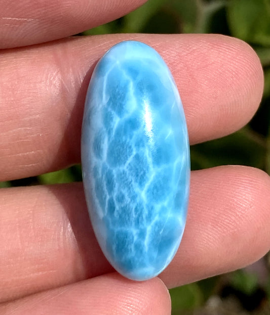 Natural Authentic Dominican Larimar Pendant,Larimar Stone,Larimar Jewelry,Oval Shaped Larimar Pendant,Necklace for Women,Pendant Necklace,ET045