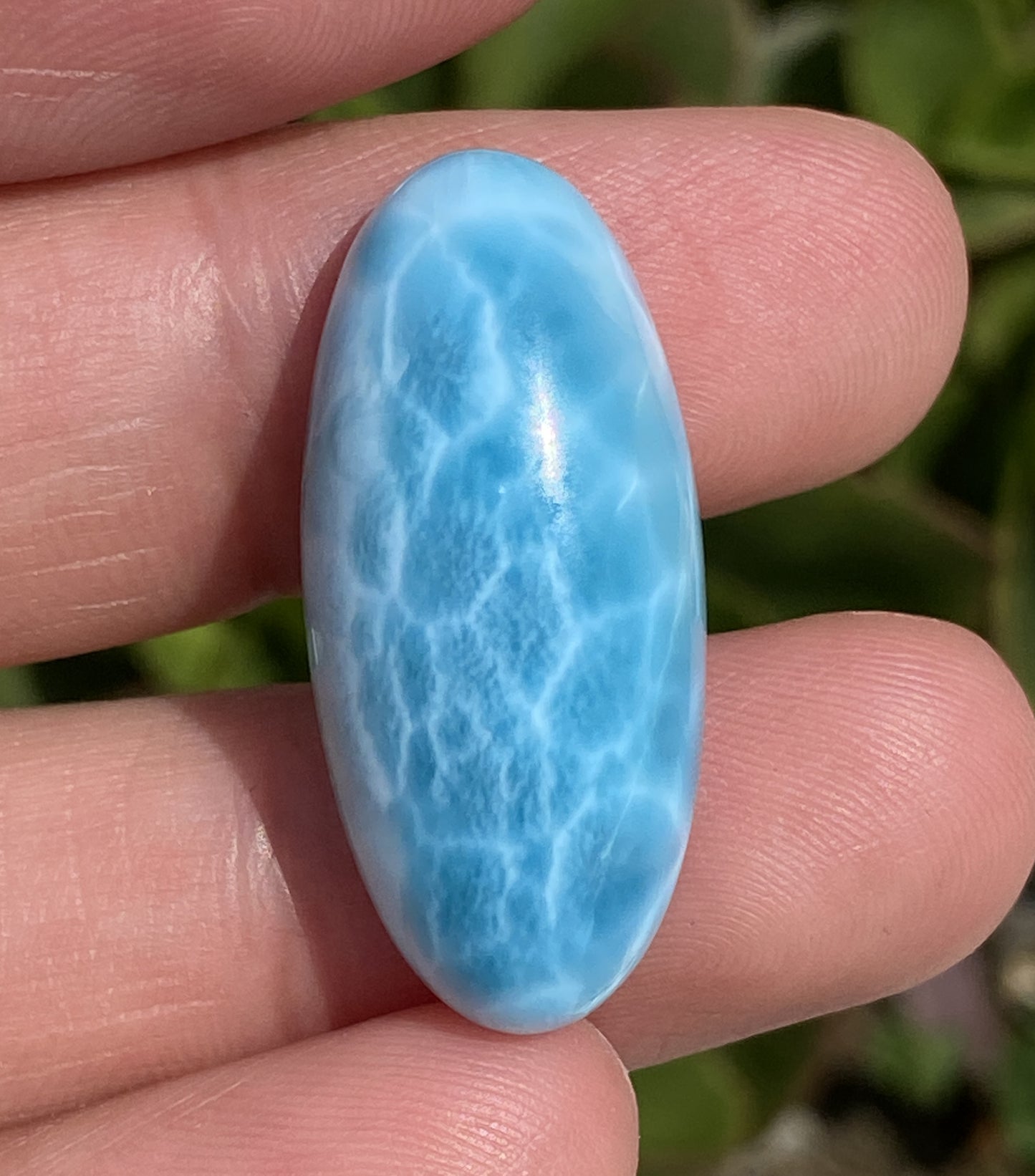 Natural Authentic Dominican Larimar Pendant,Larimar Stone,Larimar Jewelry,Oval Shaped Larimar Pendant,Necklace for Women,Pendant Necklace,ET045