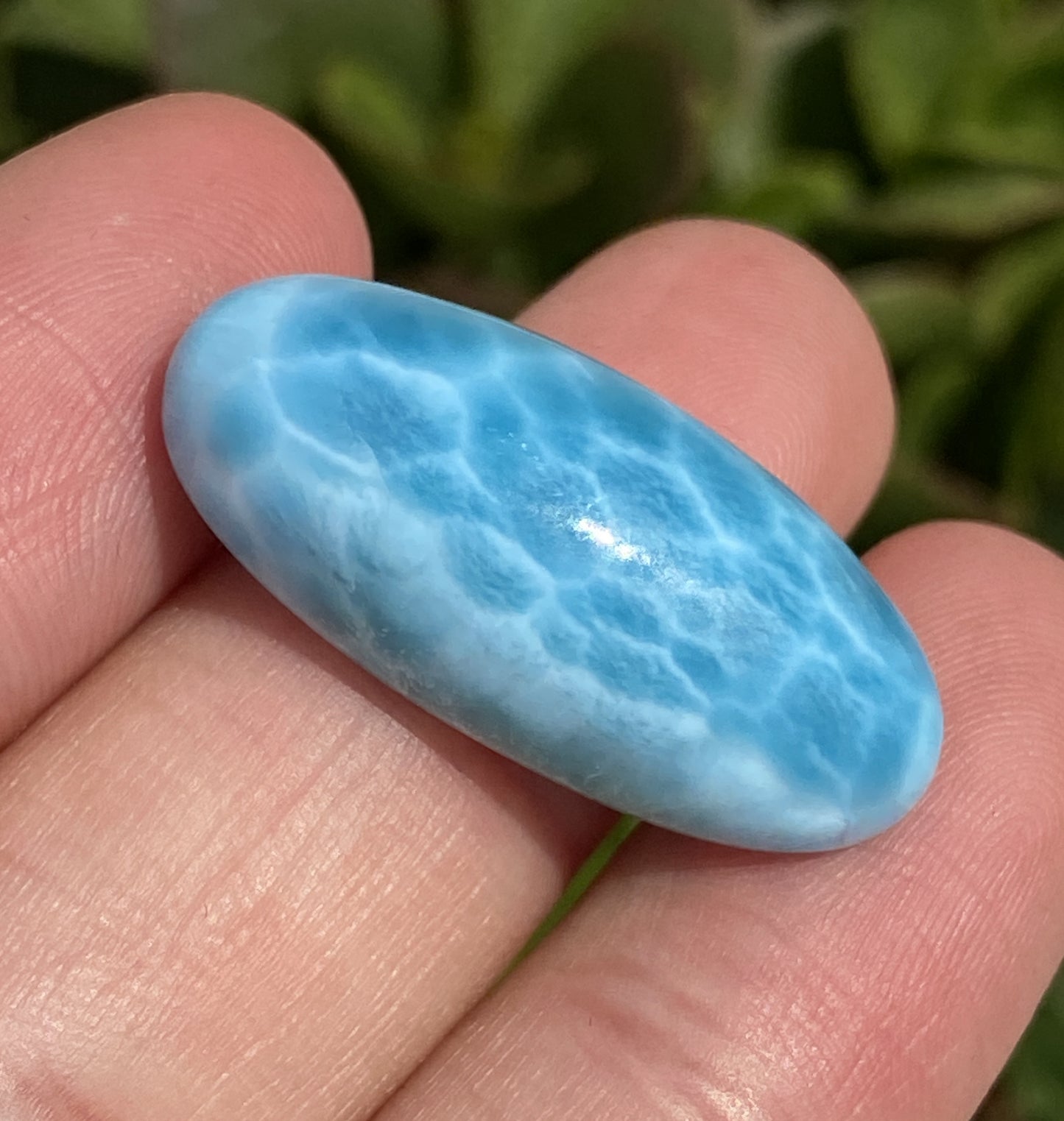 Natural Authentic Dominican Larimar Pendant,Larimar Stone,Larimar Jewelry,Oval Shaped Larimar Pendant,Necklace for Women,Pendant Necklace,ET045