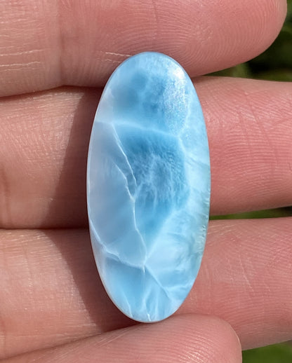 Natural Authentic Dominican Larimar Pendant,Larimar Stone,Larimar Jewelry,Oval Shaped Larimar Pendant,Necklace for Women,Pendant Necklace,ET045