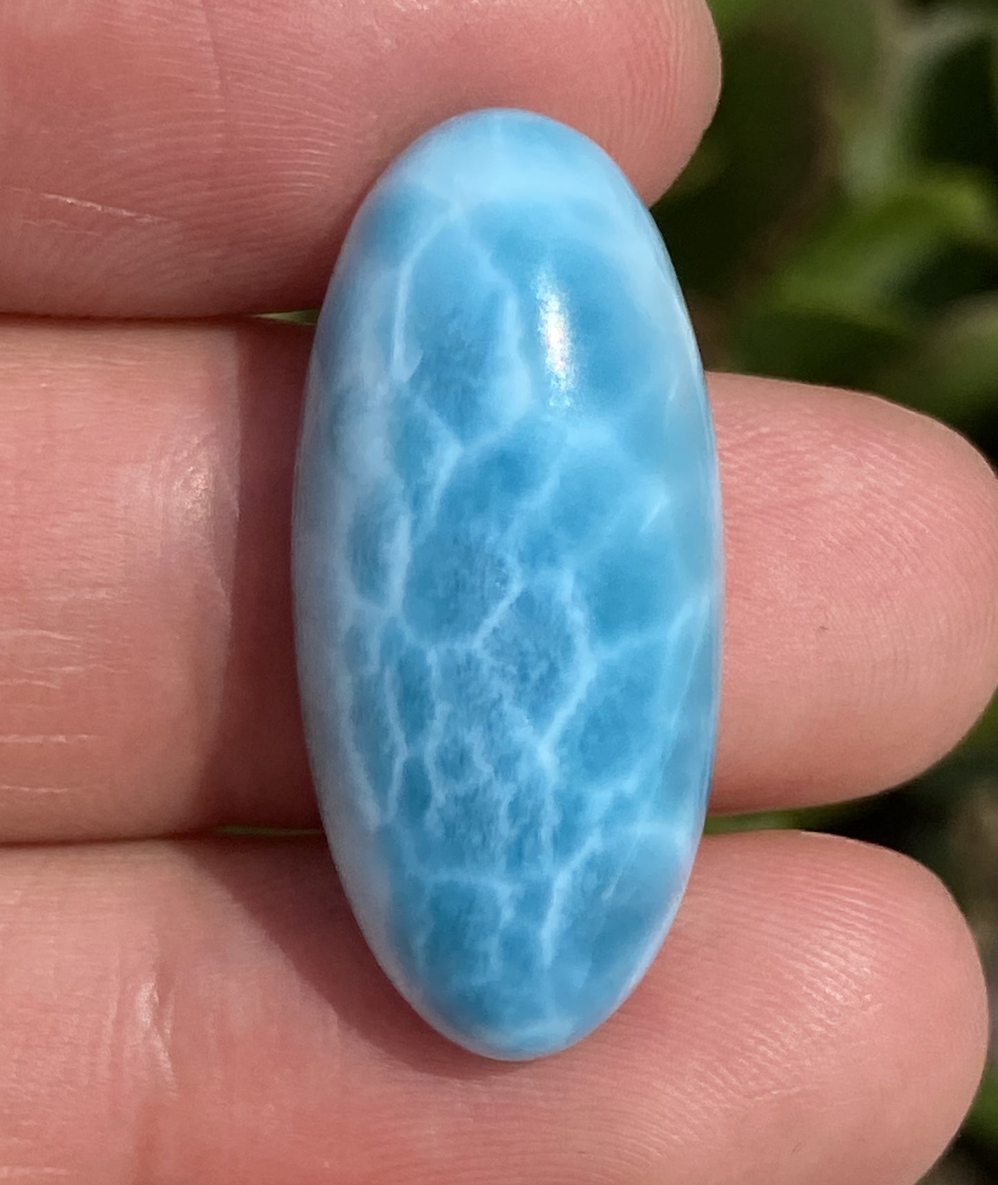 Natural Authentic Dominican Larimar Pendant,Larimar Stone,Larimar Jewelry,Oval Shaped Larimar Pendant,Necklace for Women,Pendant Necklace,ET045