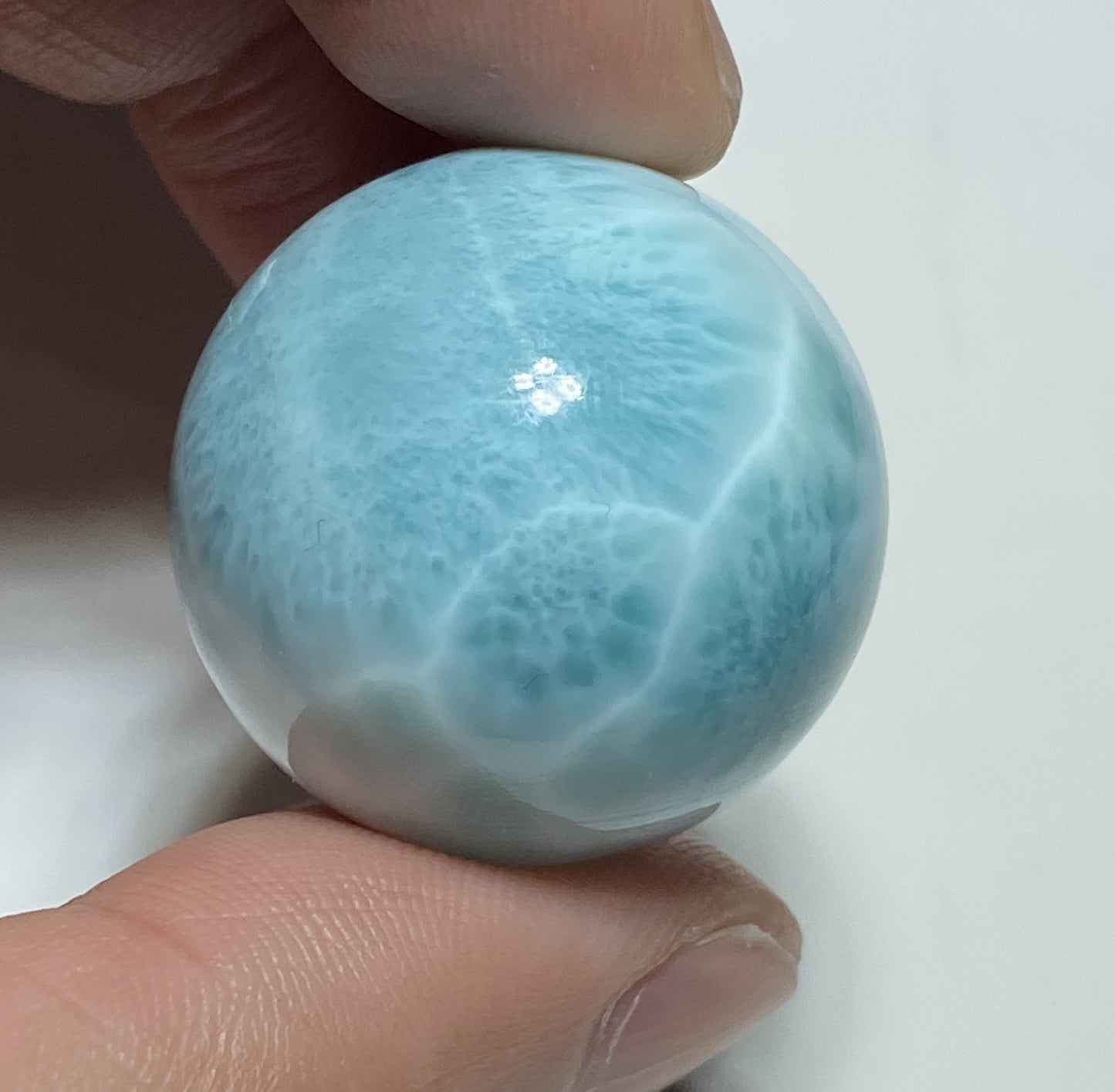 Natural Authentic Dominican Larimar Bead,Larimar Stone,Larimar Jewelry,Larimar Bead,Larimar Ball,Gift For Women,ET039