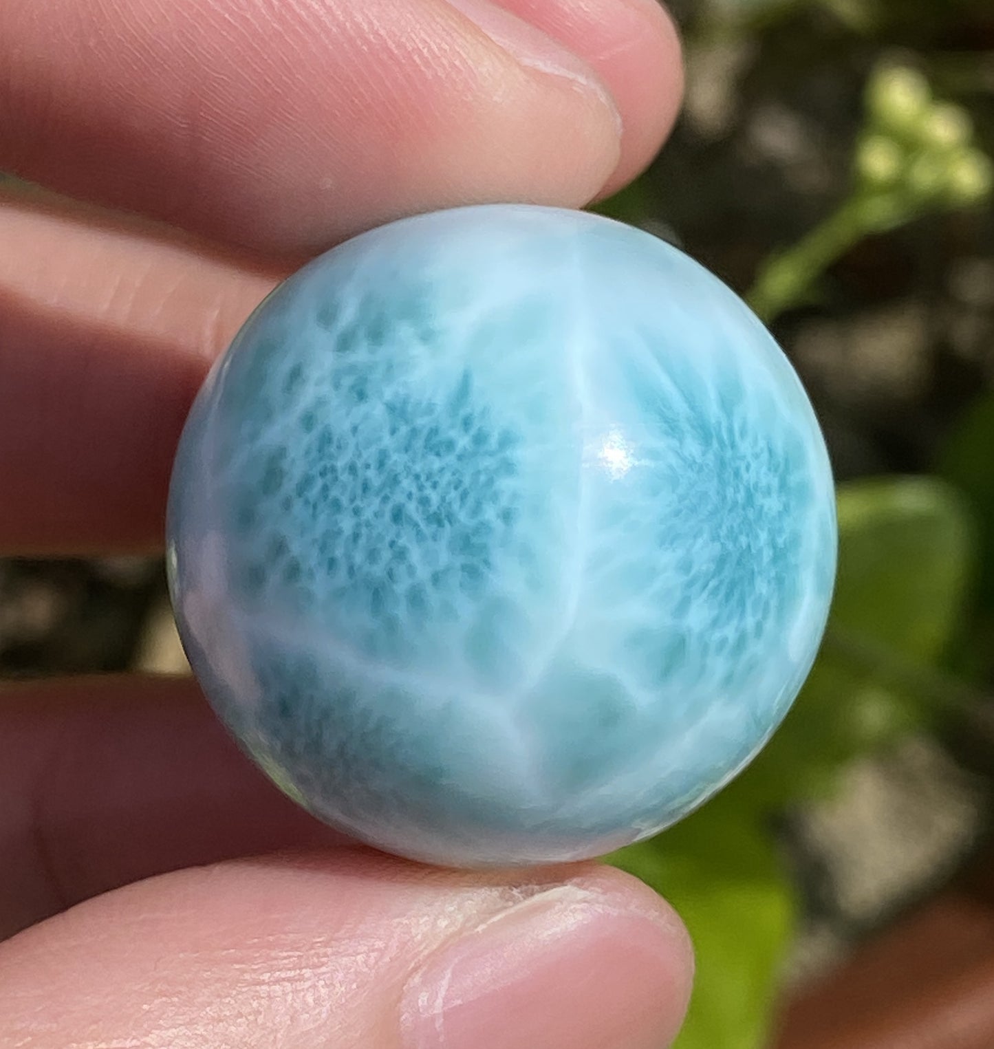 Natural Authentic Dominican Larimar Bead,Larimar Stone,Larimar Jewelry,Larimar Bead,Larimar Ball,Gift For Women,ET039