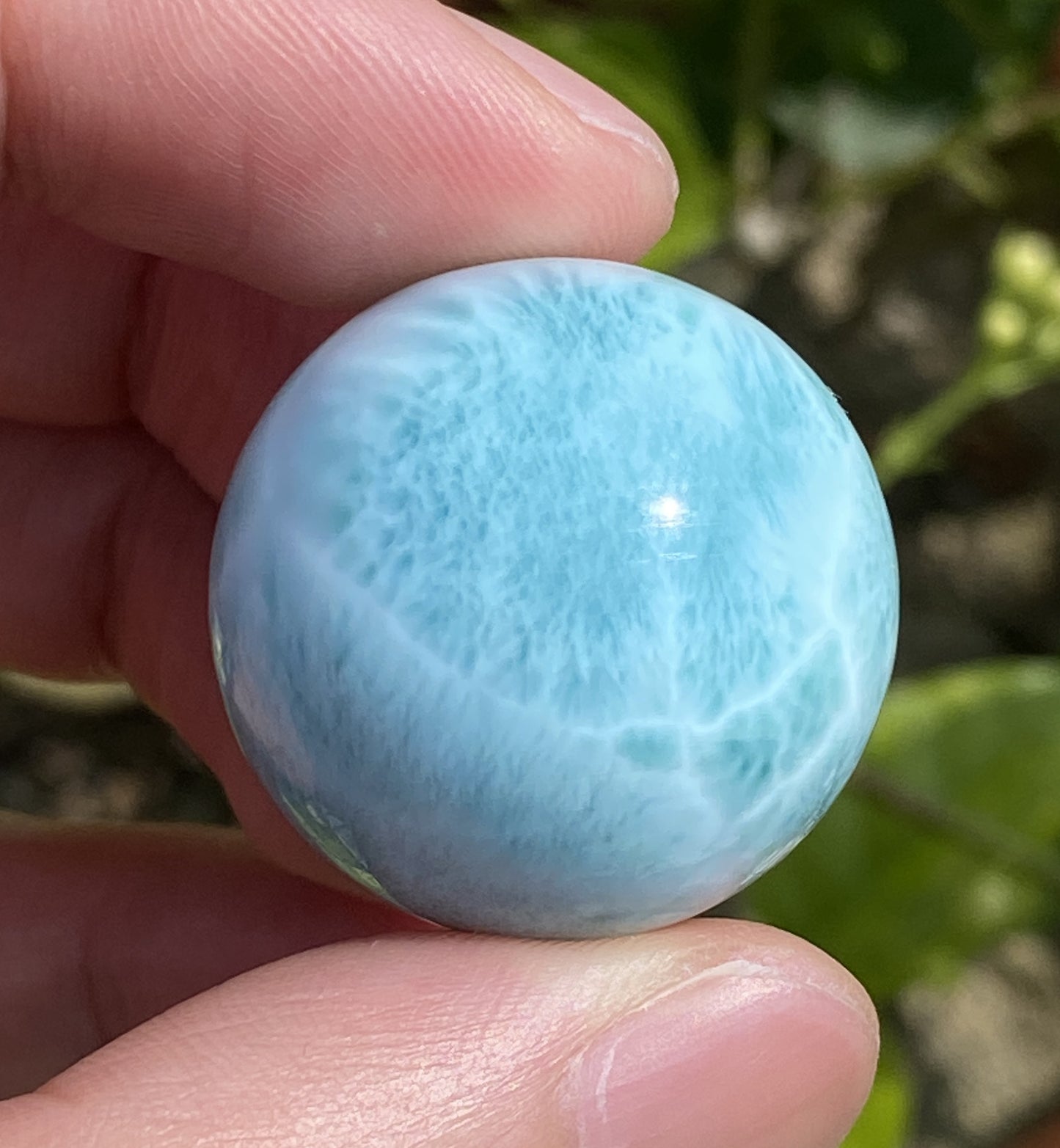 Natural Authentic Dominican Larimar Bead,Larimar Stone,Larimar Jewelry,Larimar Bead,Larimar Ball,Gift For Women,ET039