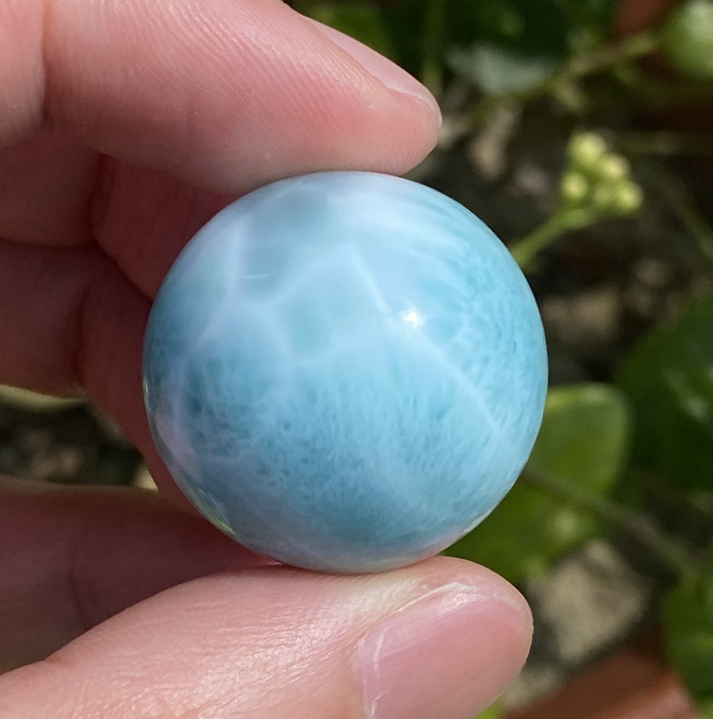 Natural Authentic Dominican Larimar Bead,Larimar Stone,Larimar Jewelry,Larimar Bead,Larimar Ball,Gift For Women,ET039