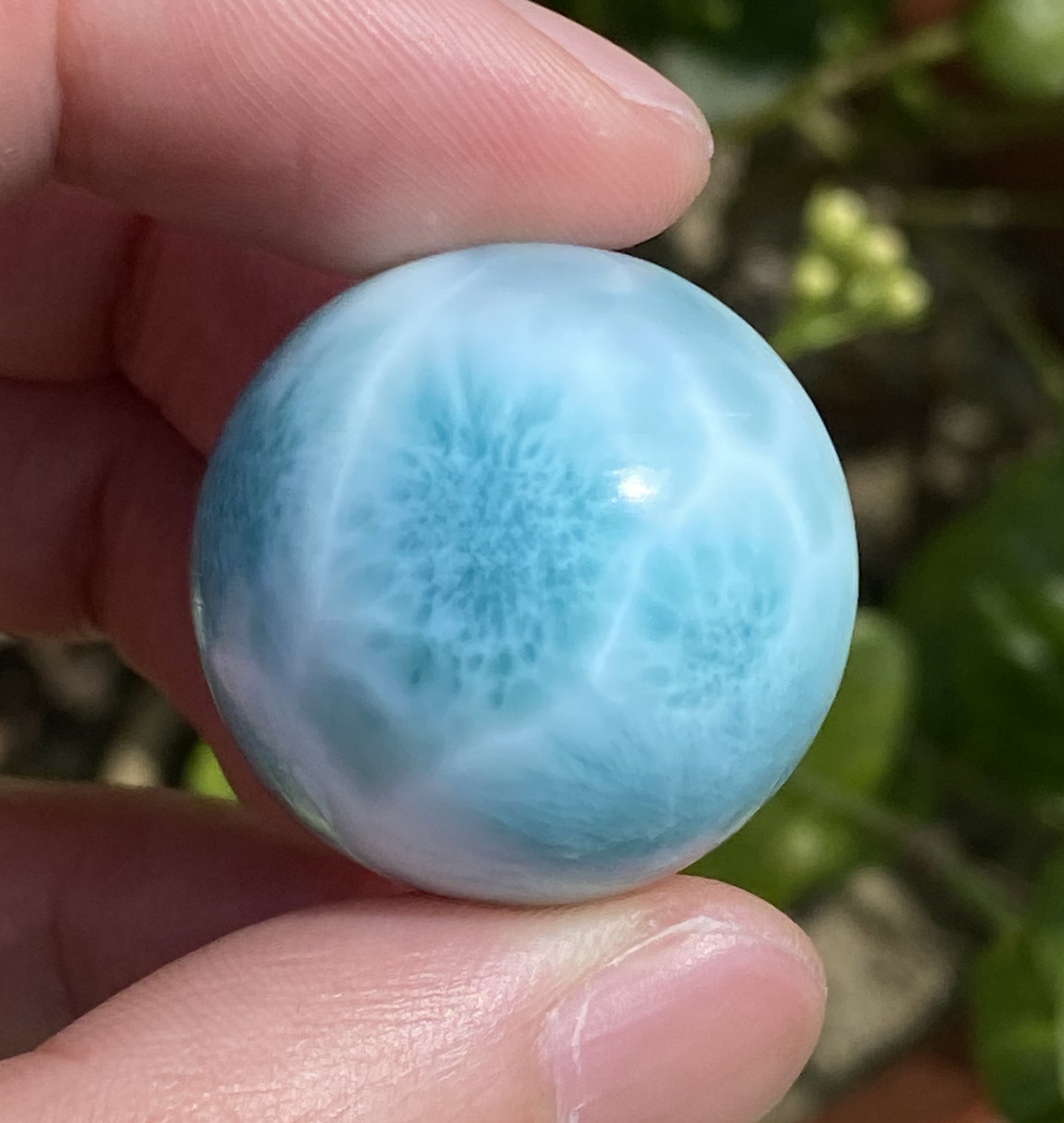 Natural Authentic Dominican Larimar Bead,Larimar Stone,Larimar Jewelry,Larimar Bead,Larimar Ball,Gift For Women,ET039