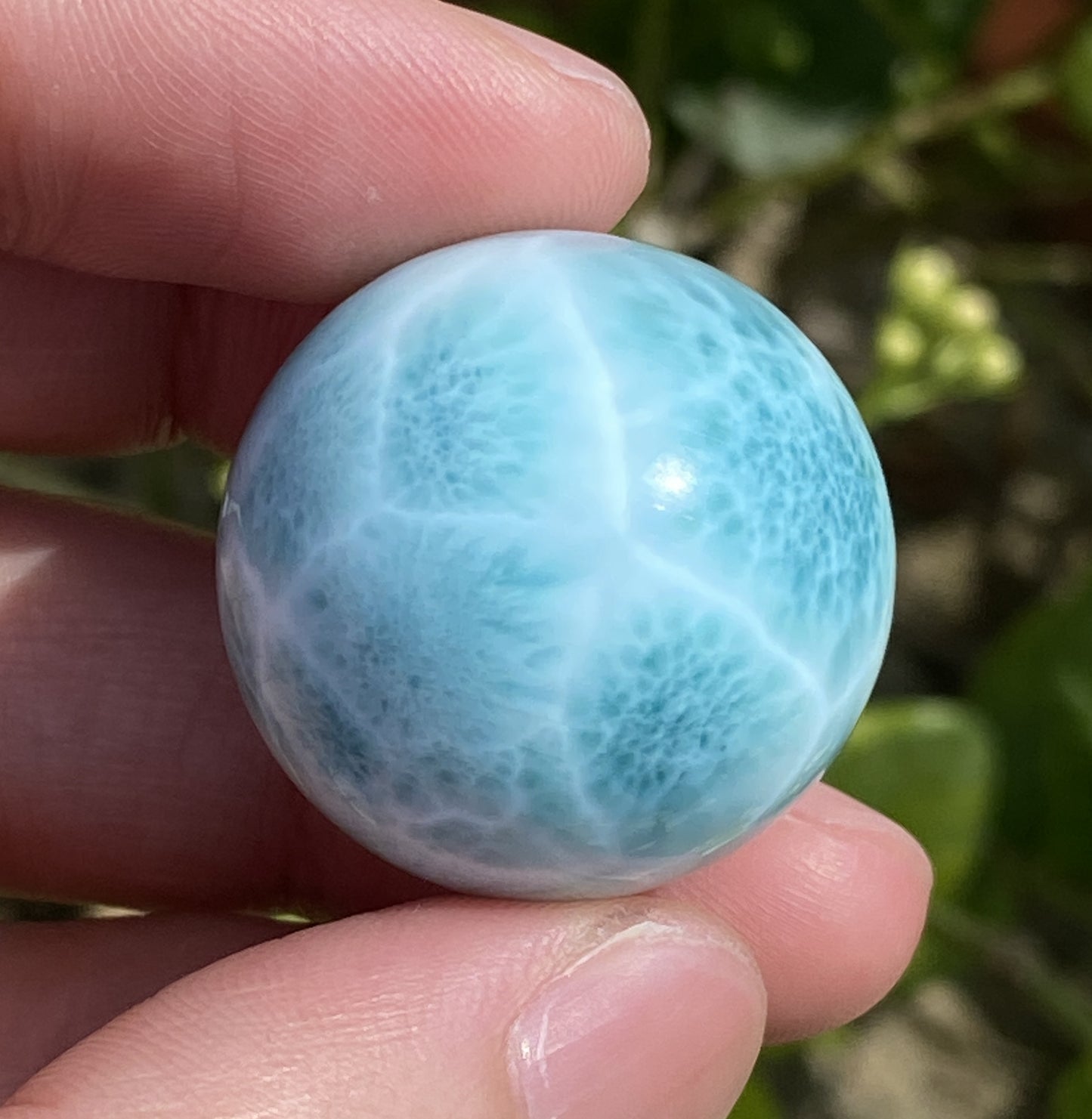 Natural Authentic Dominican Larimar Bead,Larimar Stone,Larimar Jewelry,Larimar Bead,Larimar Ball,Gift For Women,ET039