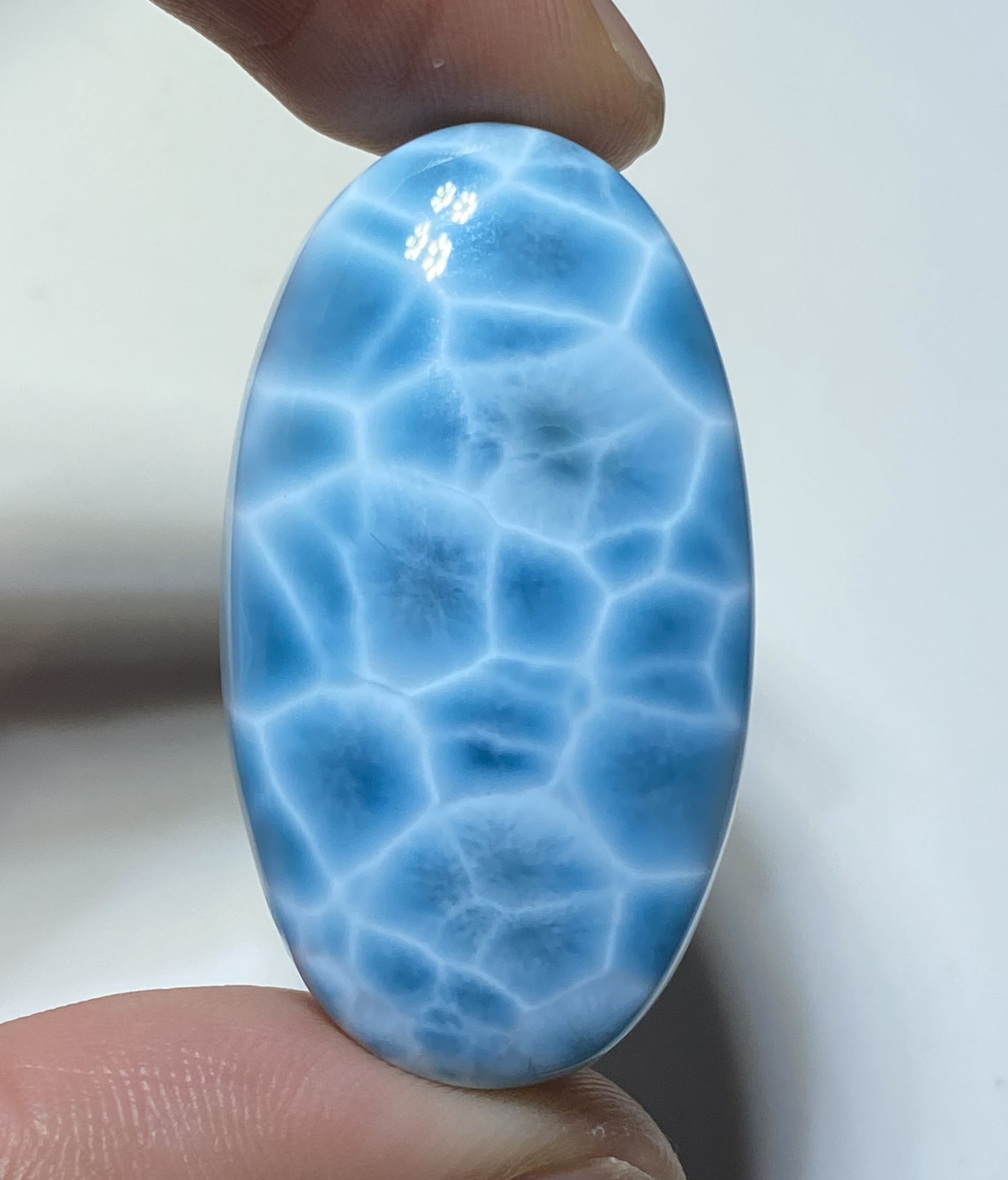 Natural Authentic Dominican Larimar Pendant,Oval Larimar Stone,Larimar Jewelry,Larimar Necklace,Pendant Necklace,ET096