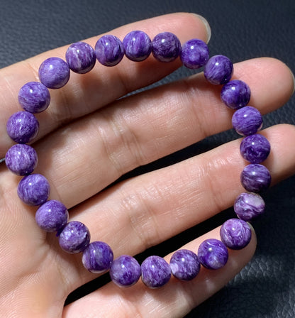 AAAA Natural Authentic Charoite Bracelet, Ultra -Powerful Bracelet,Crystal Bracelet,Gems Bracelet,8mm Bracelet ET171