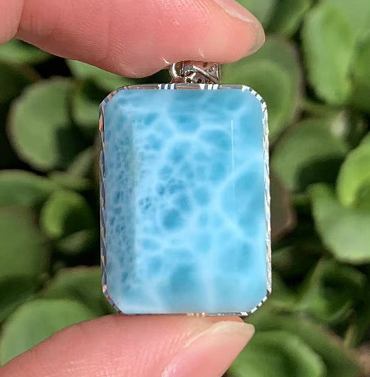 AAA Natural Authentic Dominican Larimar Pendant,Larimar Necklace,Crystal Pendant,Gems Pendant ET083