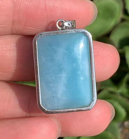 AAA Natural Authentic Dominican Larimar Pendant,Larimar Necklace,Crystal Pendant,Gems Pendant ET083
