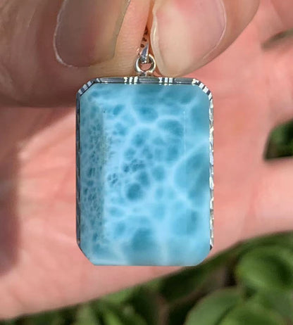 AAA Natural Authentic Dominican Larimar Pendant,Larimar Necklace,Crystal Pendant,Gems Pendant ET083