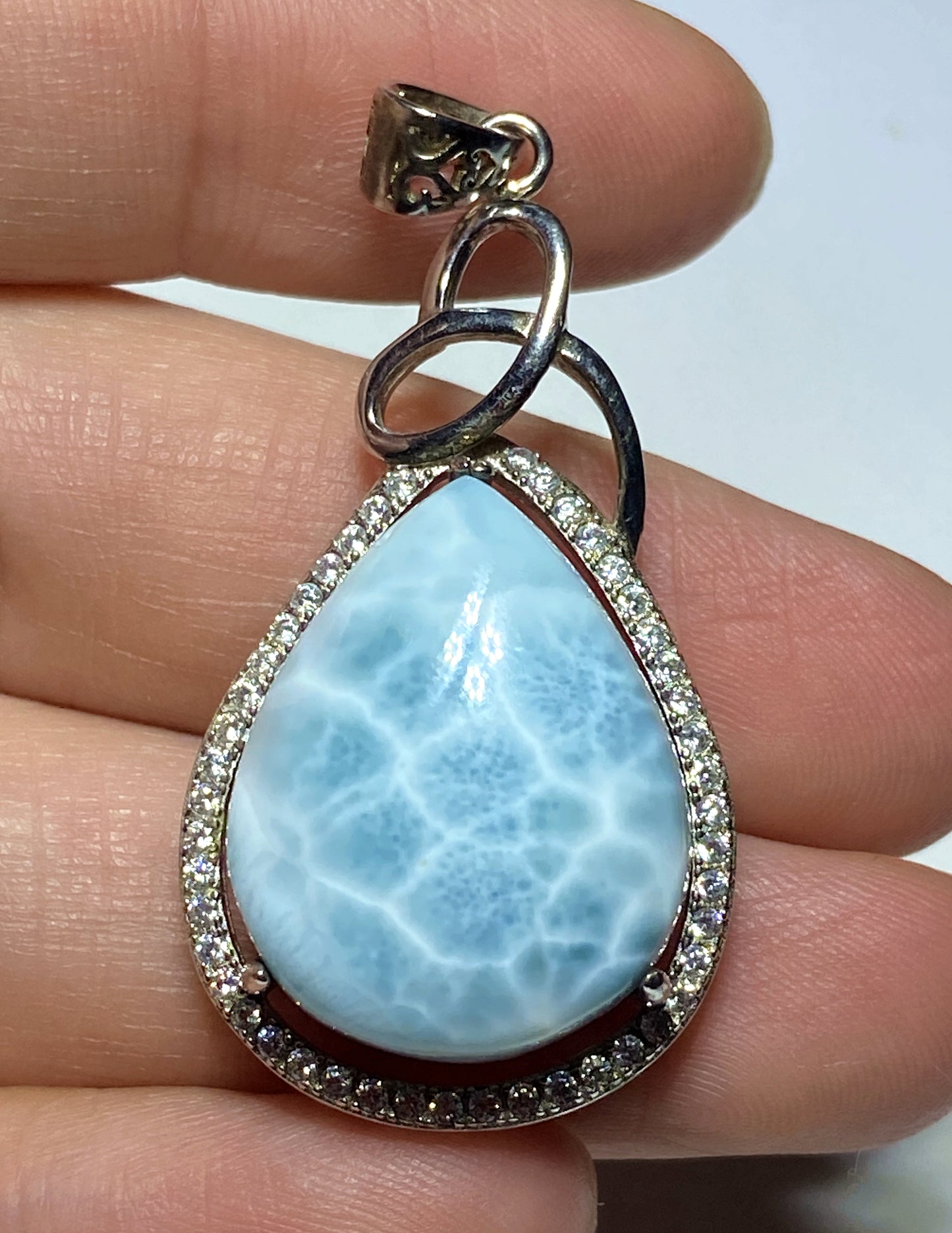 AAA+ Natural Authentic Dominican Larimar Pendant,Larimar Necklace,Crystal Pendant,Gems Pendant ET177