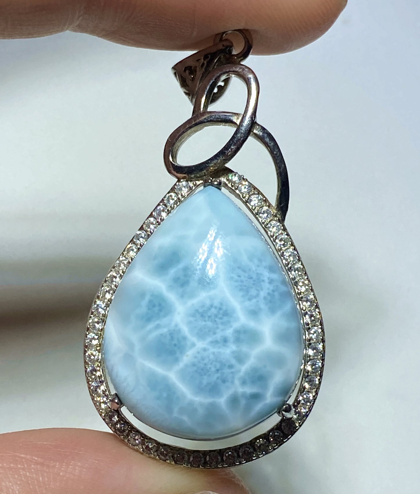 AAA+ Natural Authentic Dominican Larimar Pendant,Larimar Necklace,Crystal Pendant,Gems Pendant ET177