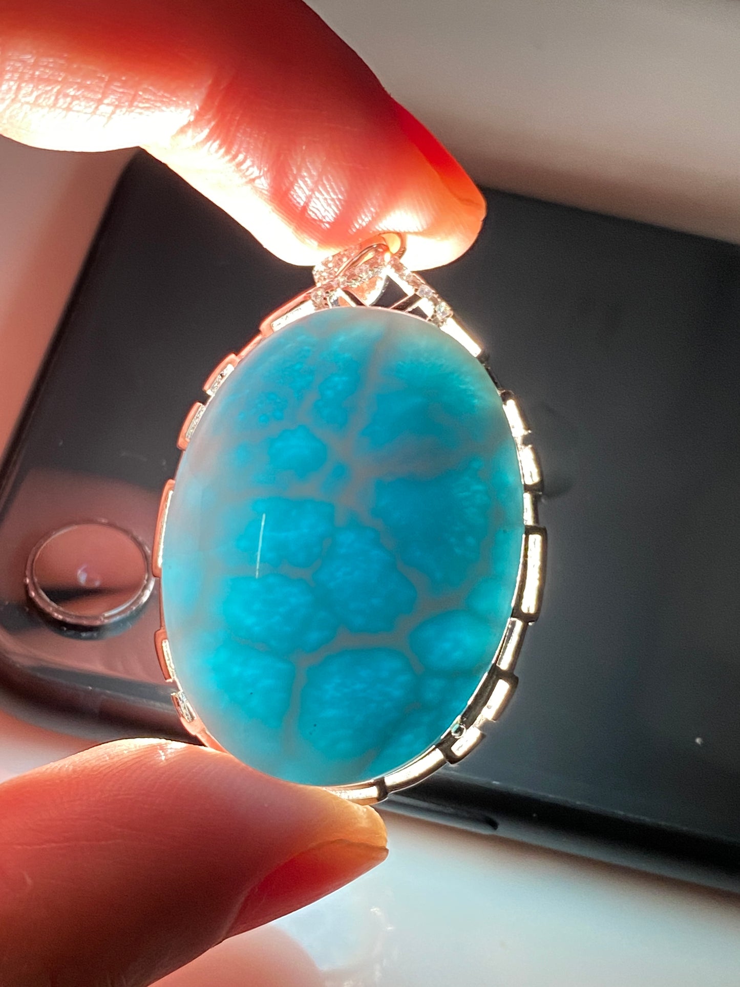 AAA++ Natural Authentic Dominican Larimar Pendants, Larimar Jewelry,Crystal Pendant,Gems Jewelry,Larimar Jewelry,ET245