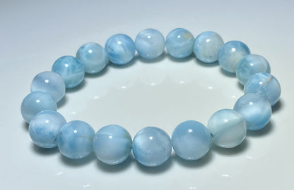 Larimar,AAA Natural Authentic Dominican Larimar Bracelect,Gems Bracelect,Crystal Bracelet,11.3mm Bracelect ET237