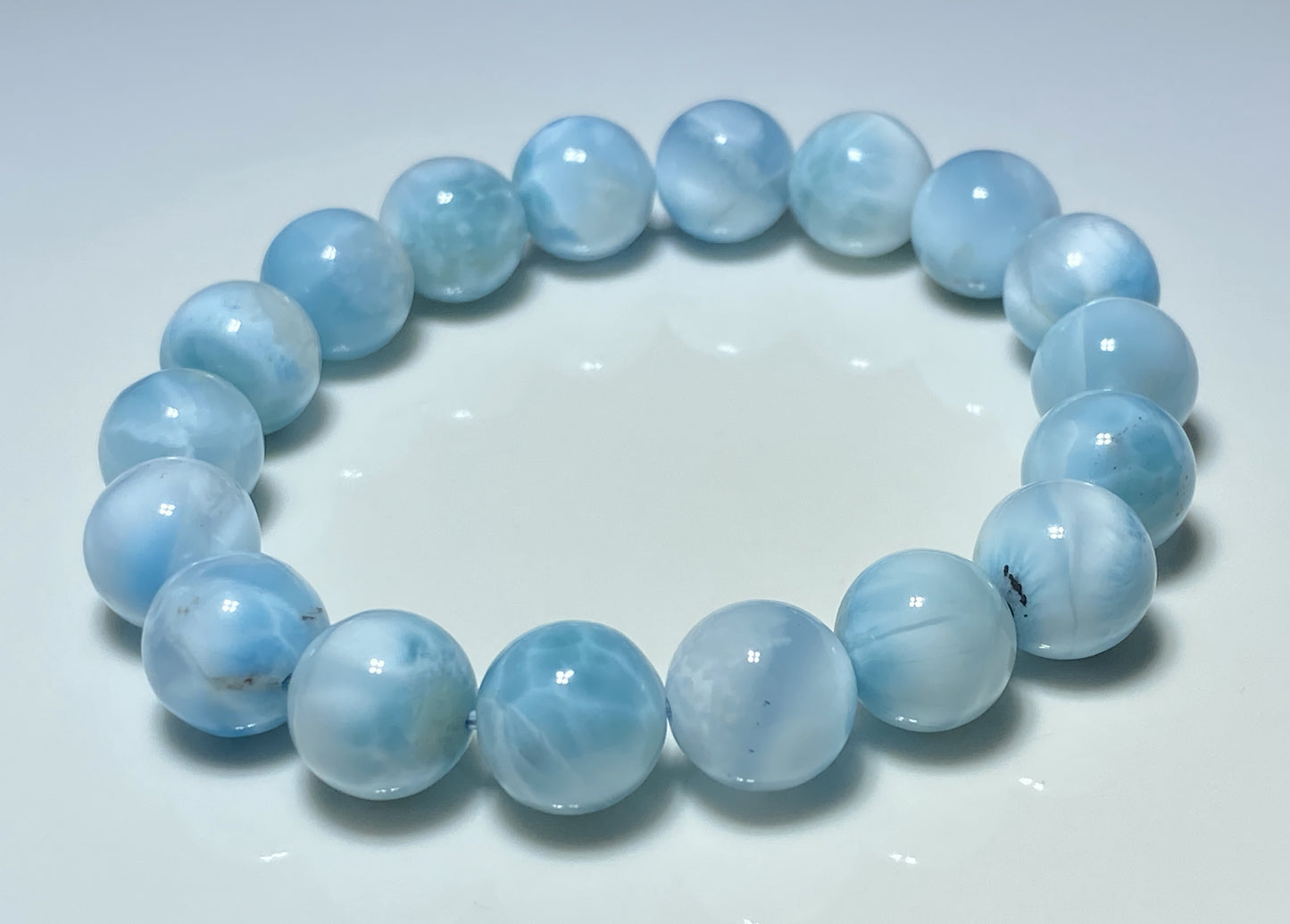 Larimar,AAA Natural Authentic Dominican Larimar Bracelect,Gems Bracelect,Crystal Bracelet,11.3mm Bracelect ET237