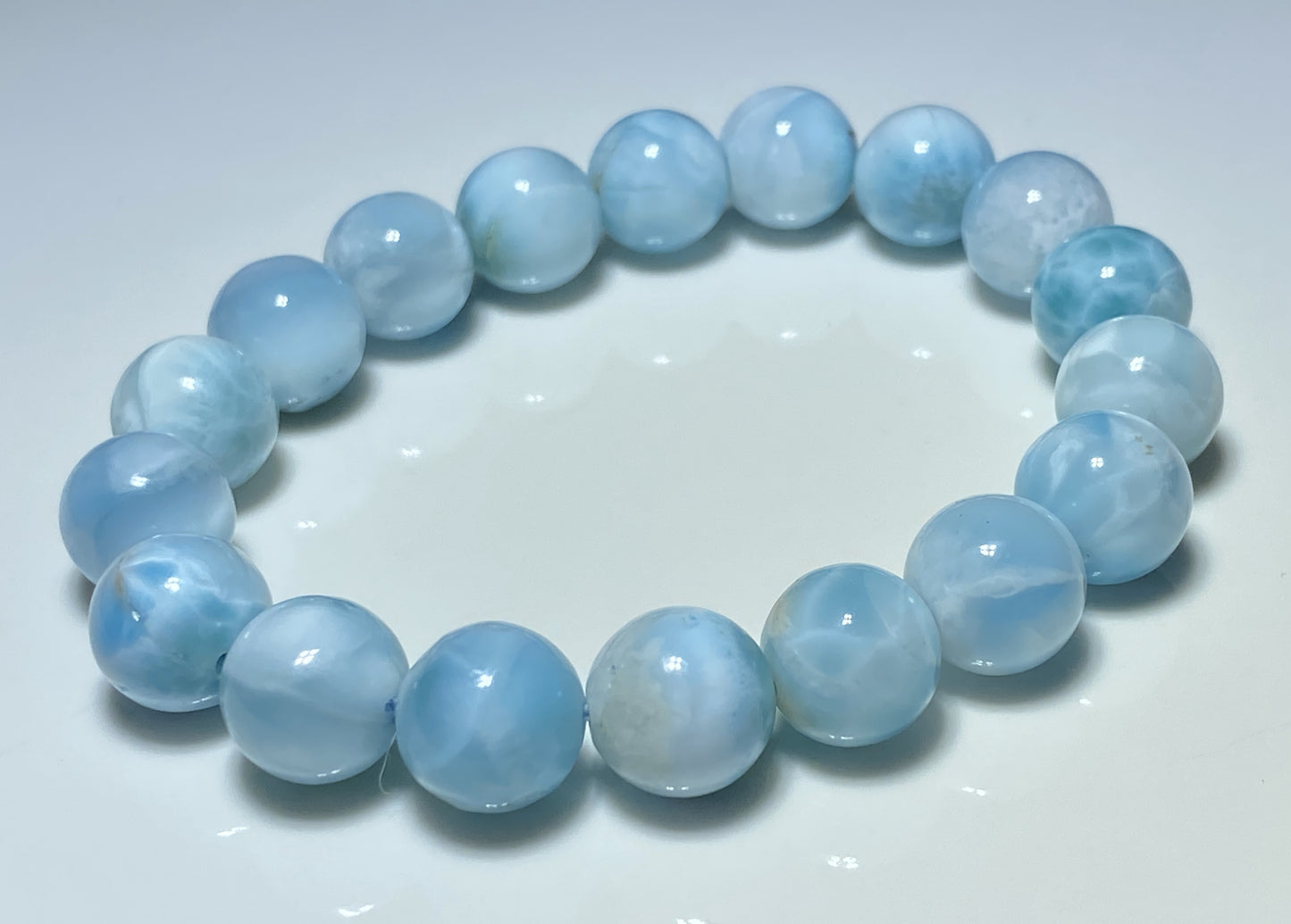 Larimar,AAA Natural Authentic Dominican Larimar Bracelect,Gems Bracelect,Crystal Bracelet,11.3mm Bracelect ET237