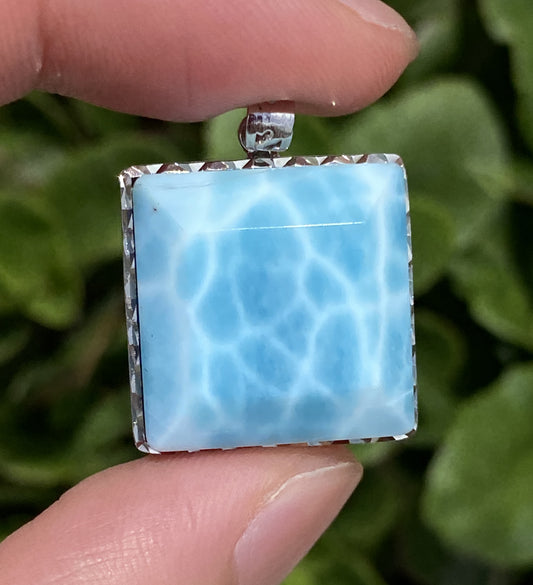 AAA Natural Authentic Dominican Larimar Pendant,Larimar Necklace,Crystal Pendant,Gems Pendant ET232