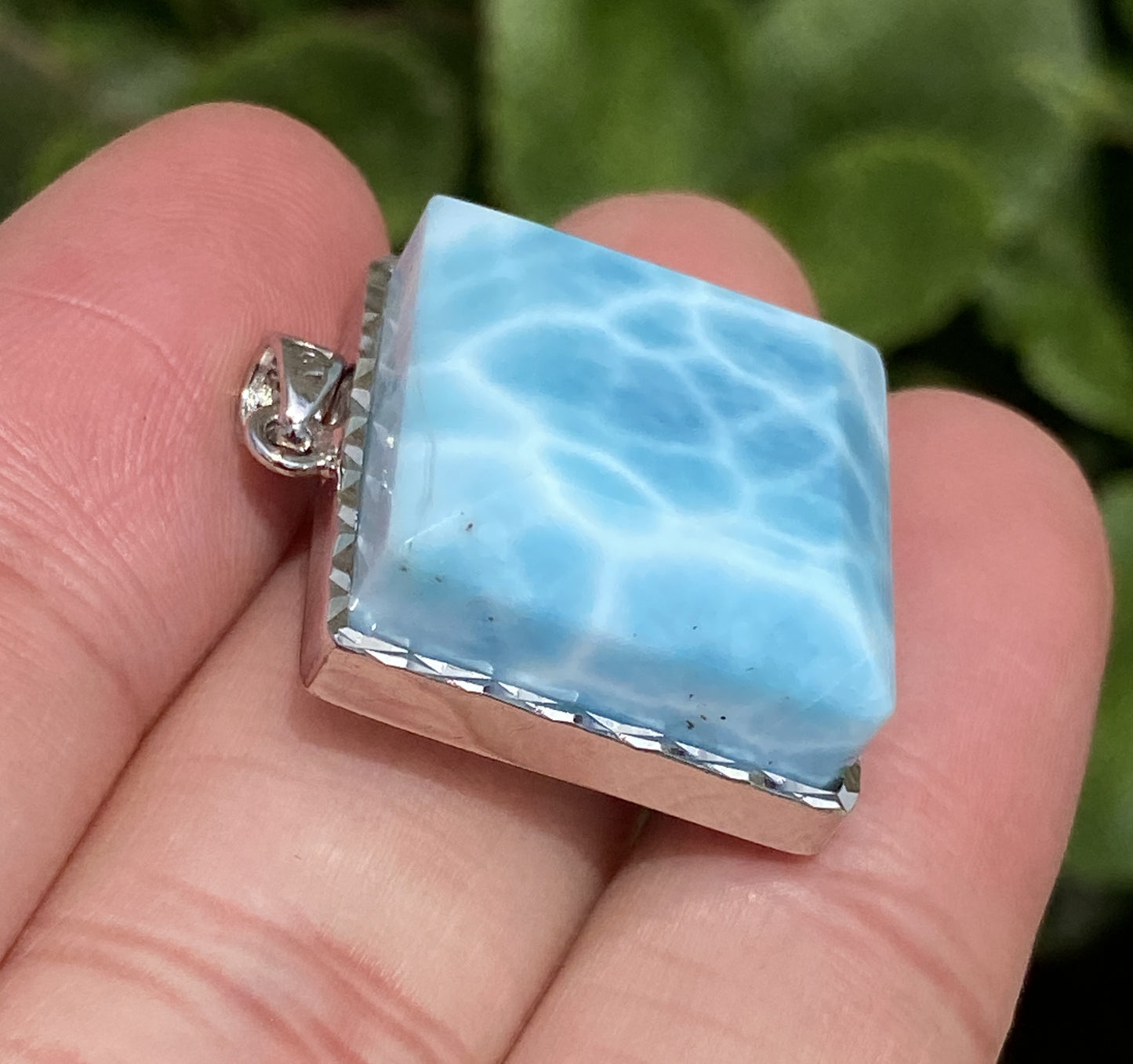 AAA Natural Authentic Dominican Larimar Pendant,Larimar Necklace,Crystal Pendant,Gems Pendant ET232