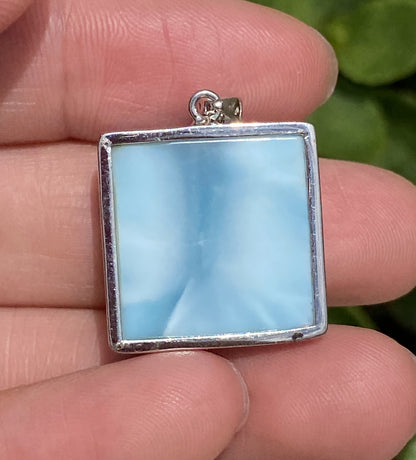AAA Natural Authentic Dominican Larimar Pendant,Larimar Necklace,Crystal Pendant,Gems Pendant ET232
