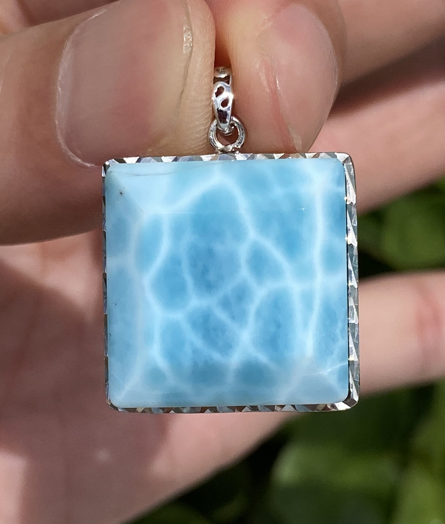 AAA Natural Authentic Dominican Larimar Pendant,Larimar Necklace,Crystal Pendant,Gems Pendant ET232