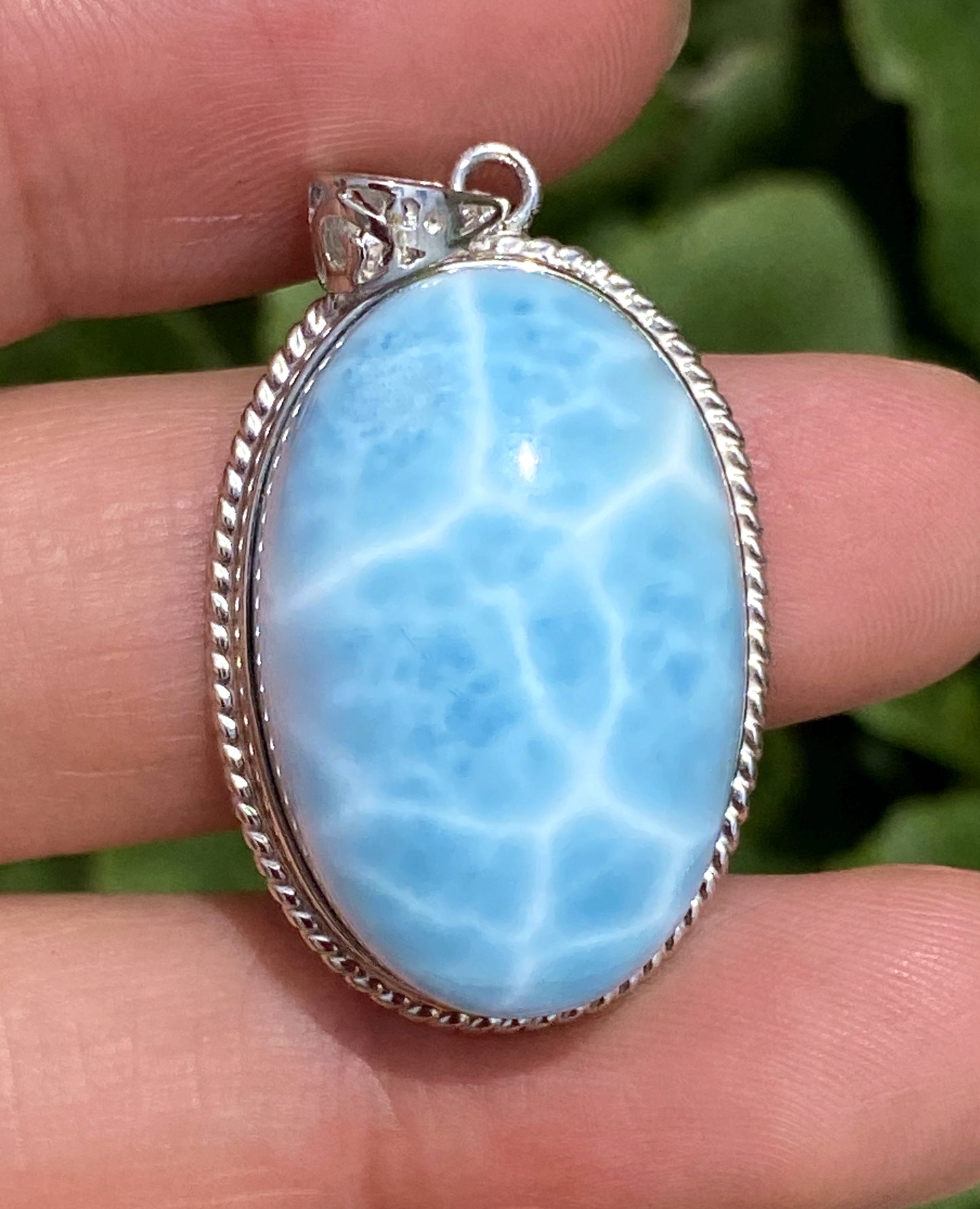 AAA+ Natural Authentic Dominican Larimar Pendant,Larimar Necklace,Crystal Pendant,Gems Pendant ET195