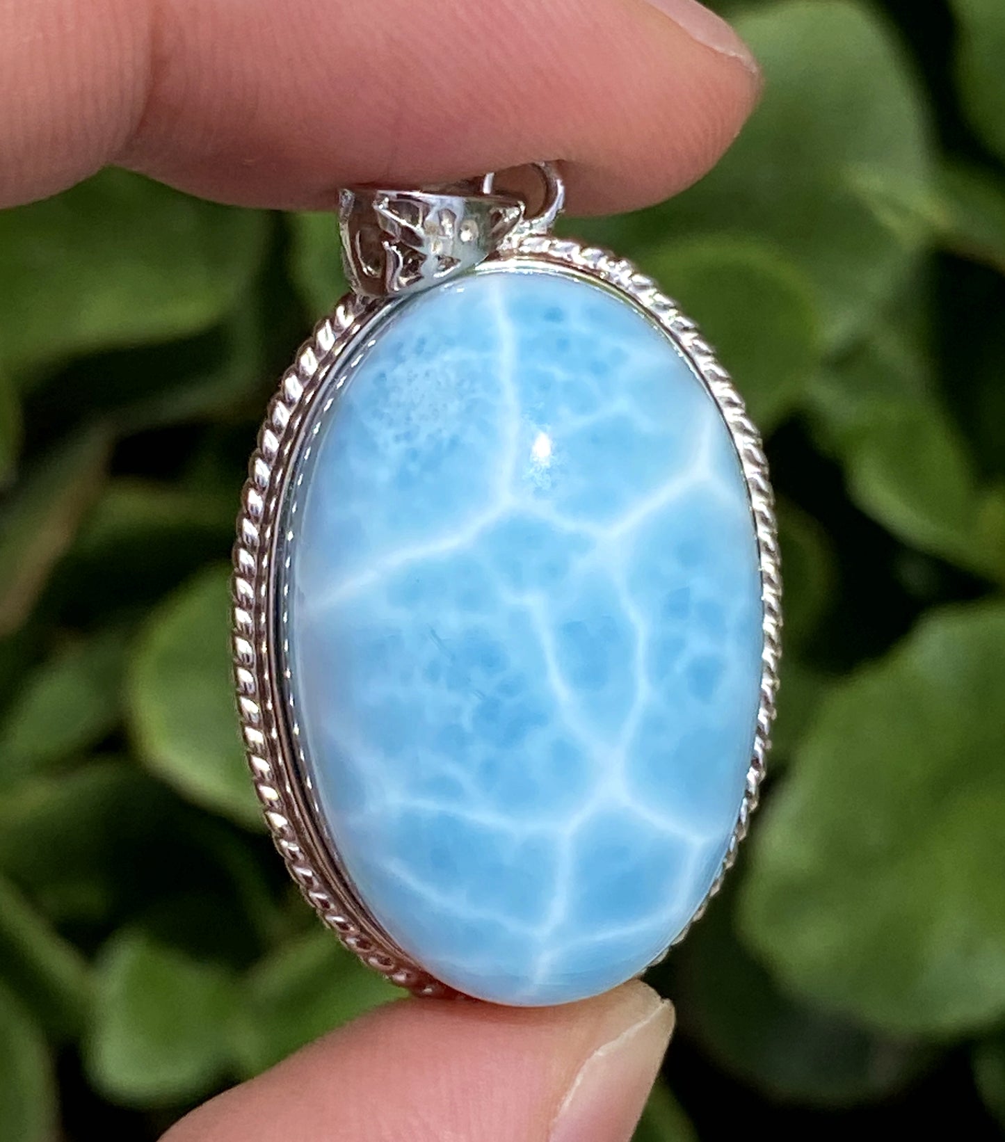 AAA+ Natural Authentic Dominican Larimar Pendant,Larimar Necklace,Crystal Pendant,Gems Pendant ET195