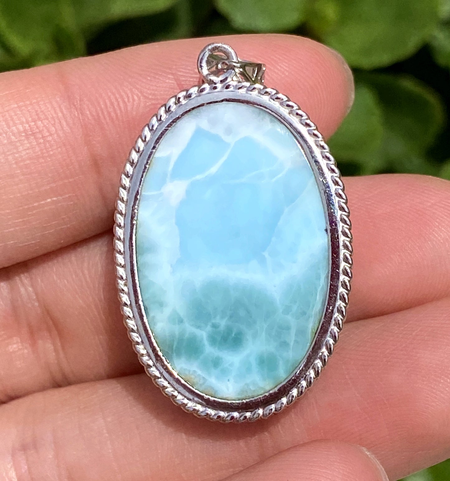 AAA+ Natural Authentic Dominican Larimar Pendant,Larimar Necklace,Crystal Pendant,Gems Pendant ET195